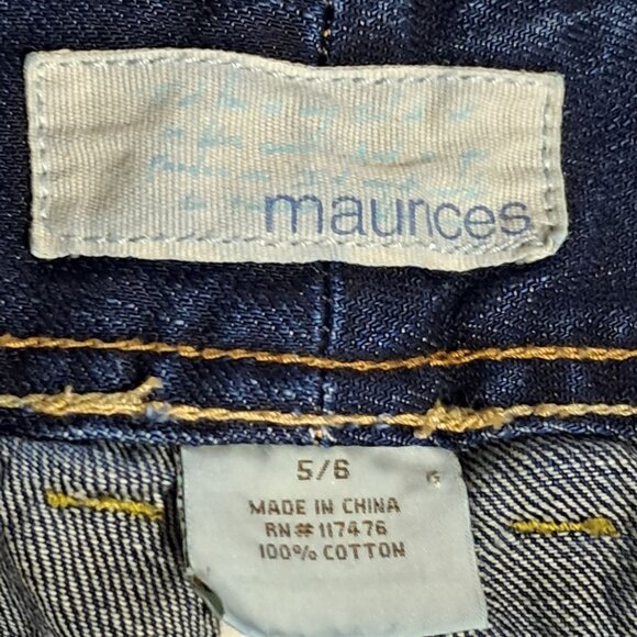 Maurices Distressed Capri Jeans Womens Juniors 5 / 6 Dark Blue Denim Wide Leg - Picture 3 of 10